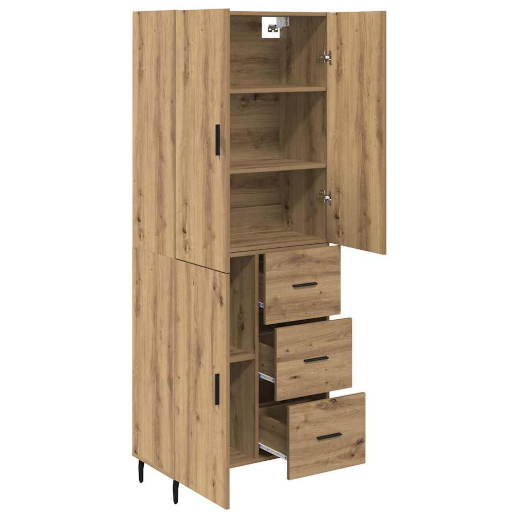 Vysoký Bufet 2 Ks Artisanový Dub 69,5 X 34 X 180 Cm