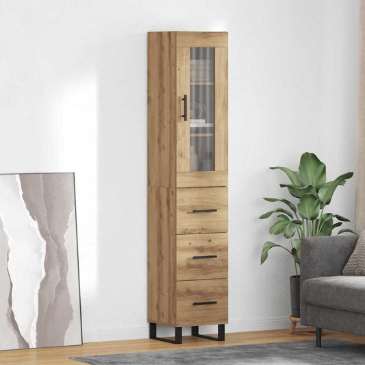Vysoký Bufet Artisanový Dub 34,5 X 34 X 180 Cm Kompozitní Dřevo