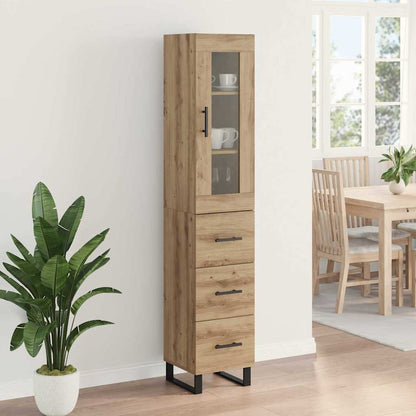 Vysoký Bufet Artisanový Dub 34,5 X 34 X 180 Cm Kompozitní Dřevo