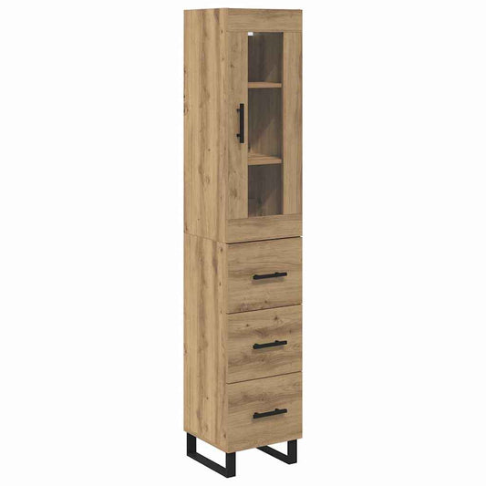 Vysoký Bufet Artisanový Dub 34,5 X 34 X 180 Cm Kompozitní Dřevo