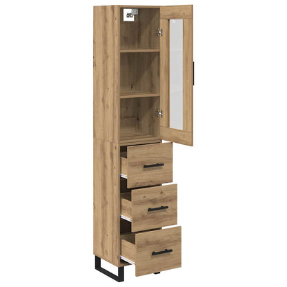 Vysoký Bufet Artisanový Dub 34,5 X 34 X 180 Cm Kompozitní Dřevo
