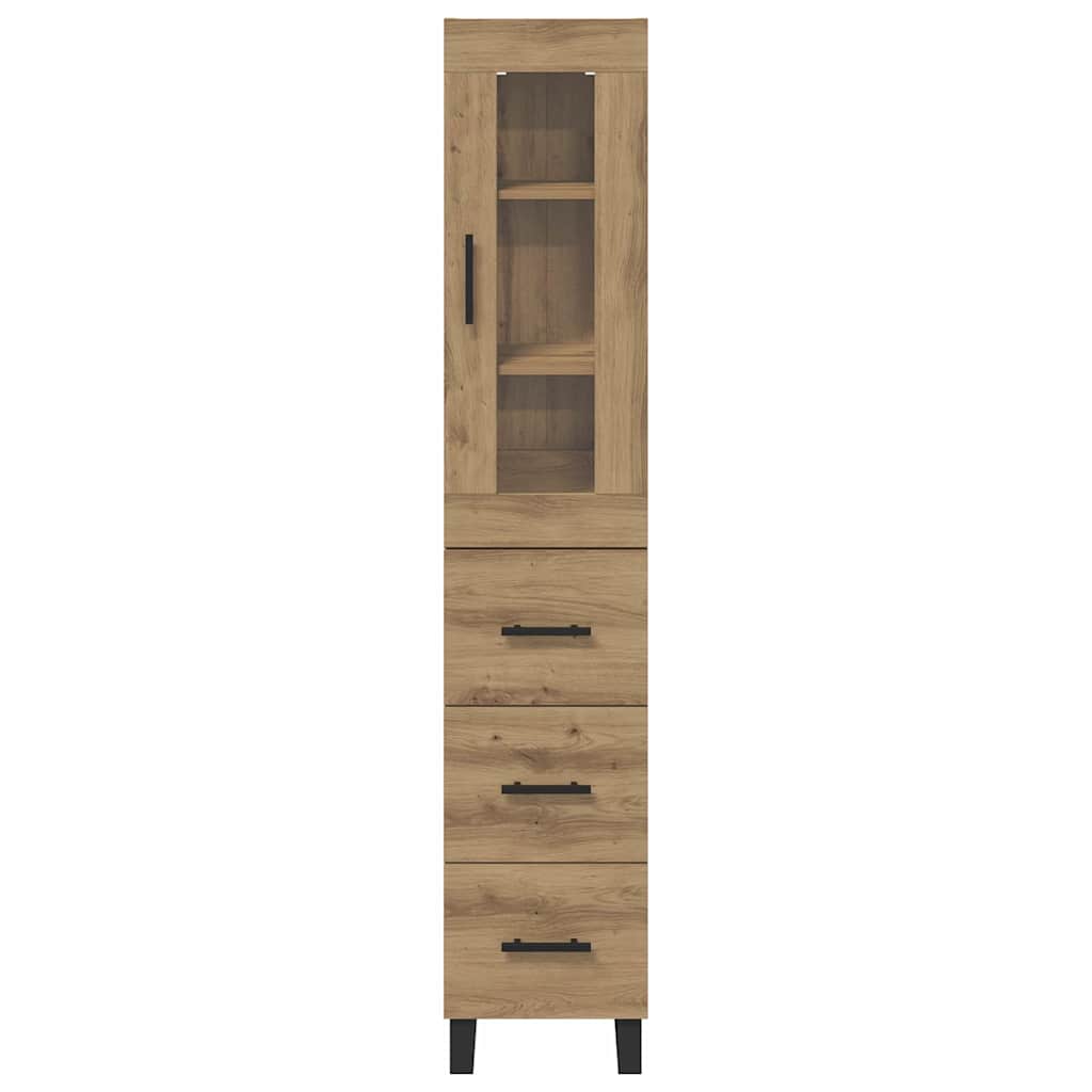 Vysoký Bufet Artisanový Dub 34,5 X 34 X 180 Cm Kompozitní Dřevo
