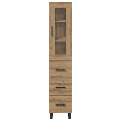 Vysoký Bufet Artisanový Dub 34,5 X 34 X 180 Cm Kompozitní Dřevo