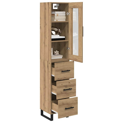 Vysoký Bufet Artisanový Dub 34,5 X 34 X 180 Cm Kompozitní Dřevo
