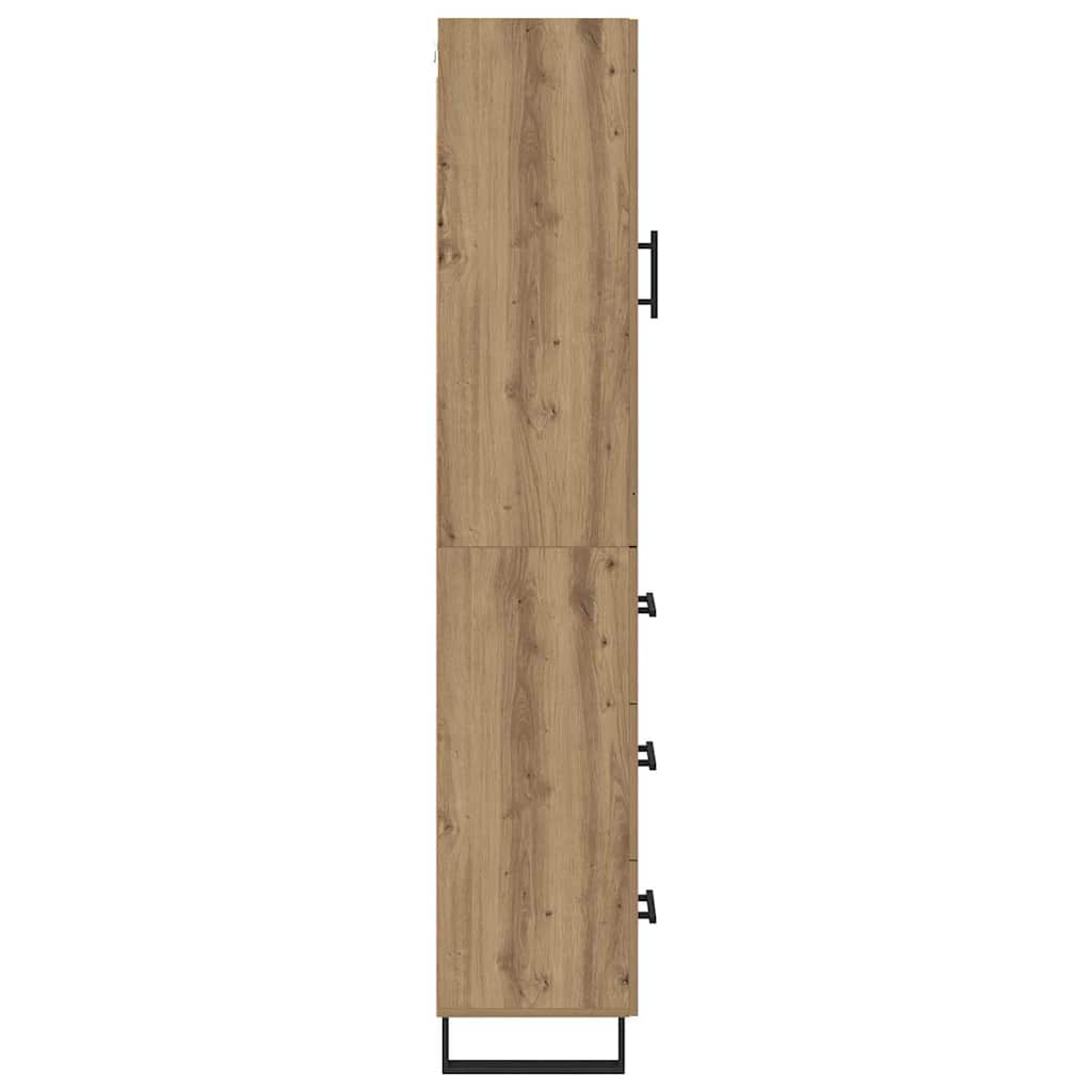 Vysoký Bufet Artisanový Dub 34,5 X 34 X 180 Cm Kompozitní Dřevo