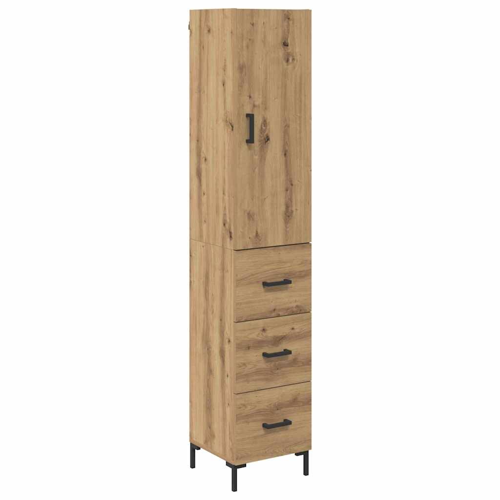 Vysoký Bufet Artisanový Dub 34,5 X 34 X 180 Cm Kompozitní Dřevo