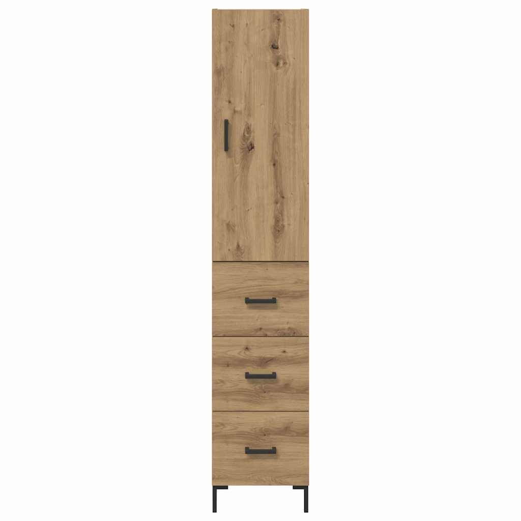 Vysoký Bufet Artisanový Dub 34,5 X 34 X 180 Cm Kompozitní Dřevo