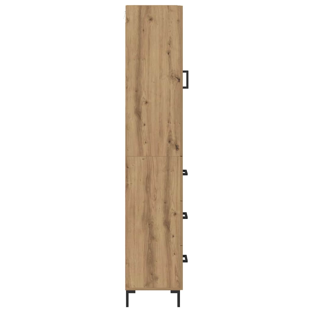 Vysoký Bufet Artisanový Dub 34,5 X 34 X 180 Cm Kompozitní Dřevo