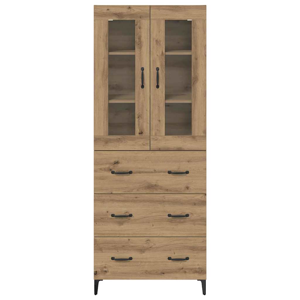 Vysoký Bufet Artisanový Dub 69,5 X 34 X 180 Cm Kompozitní Dřevo