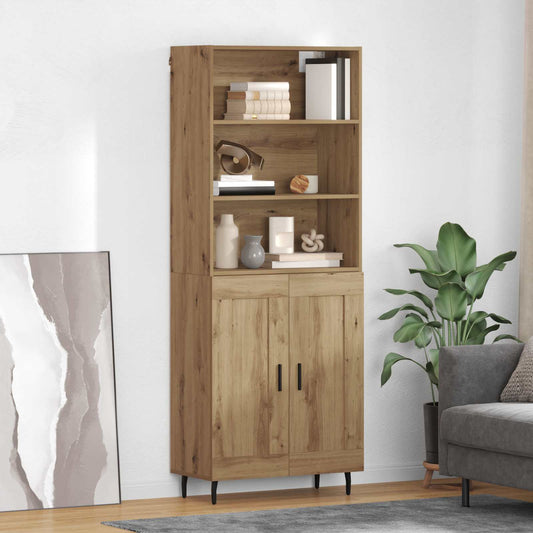 Vysoký Bufet 2 Ks Artisanový Dub 69,5 X 32,5 X 180 Cm
