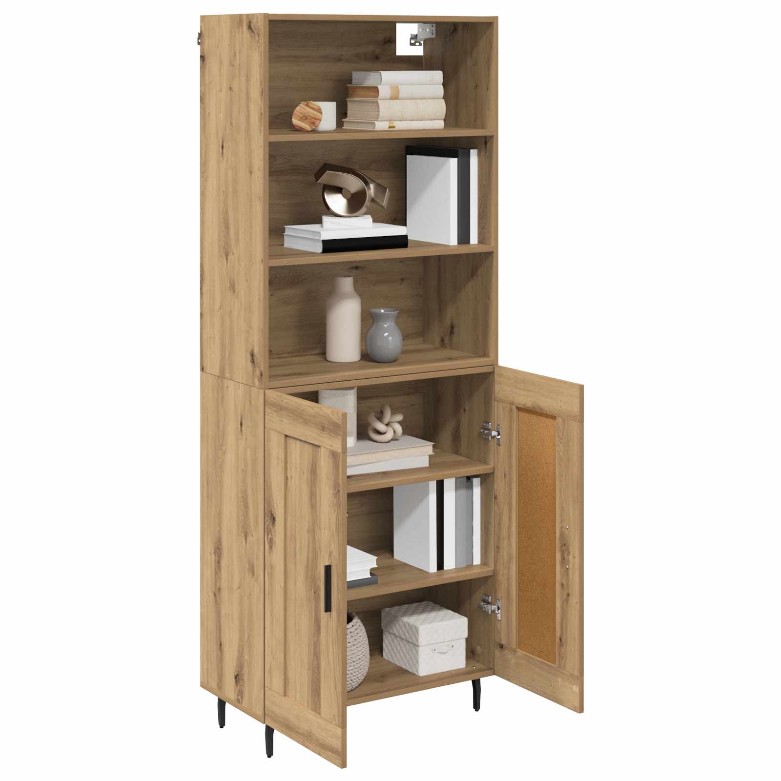 Vysoký Bufet 2 Ks Artisanový Dub 69,5 X 32,5 X 180 Cm