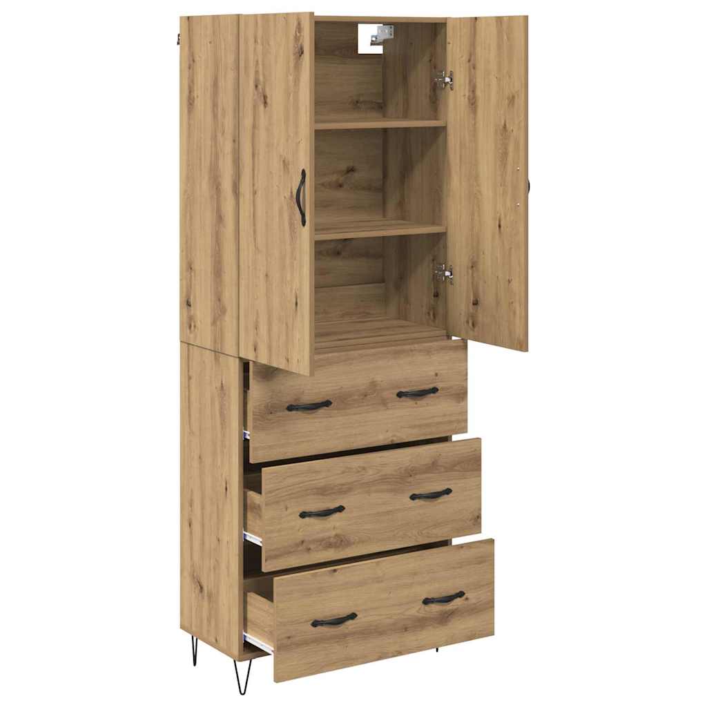 Vysoký Bufet 2 Ks Artisanový Dub 69,5 X 34 X 180 Cm