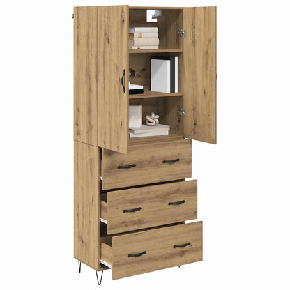 Vysoký Bufet 2 Ks Artisanový Dub 69,5 X 34 X 180 Cm