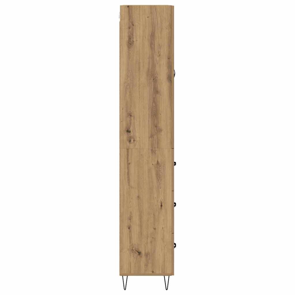 Vysoký Bufet 2 Ks Artisanový Dub 69,5 X 34 X 180 Cm