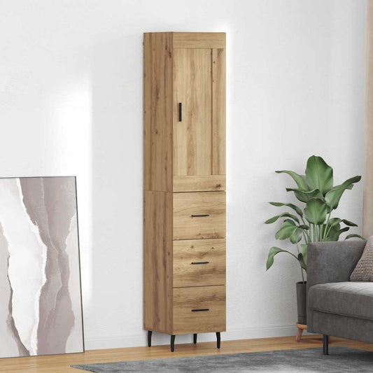 Vysoký Bufet Artisanový Dub 34,5 X 34 X 180 Cm Kompozitní Dřevo