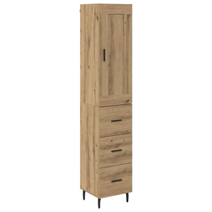 Vysoký Bufet Artisanový Dub 34,5 X 34 X 180 Cm Kompozitní Dřevo