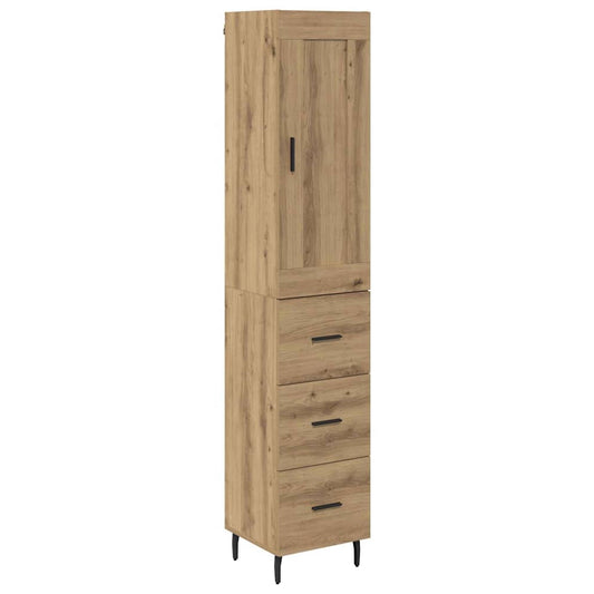 Vysoký Bufet Artisanový Dub 34,5 X 34 X 180 Cm Kompozitní Dřevo