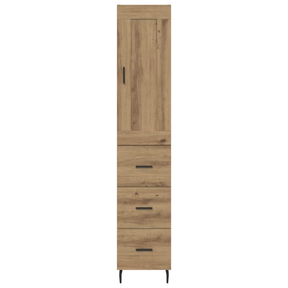 Vysoký Bufet Artisanový Dub 34,5 X 34 X 180 Cm Kompozitní Dřevo
