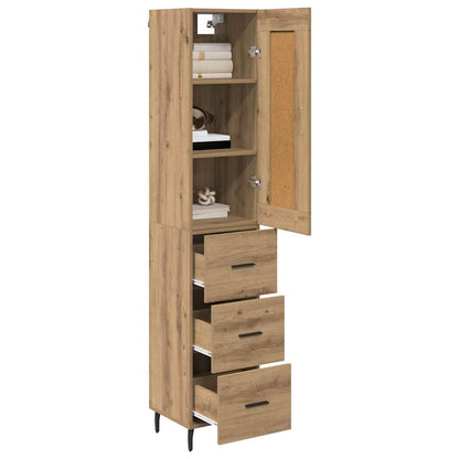 Vysoký Bufet Artisanový Dub 34,5 X 34 X 180 Cm Kompozitní Dřevo