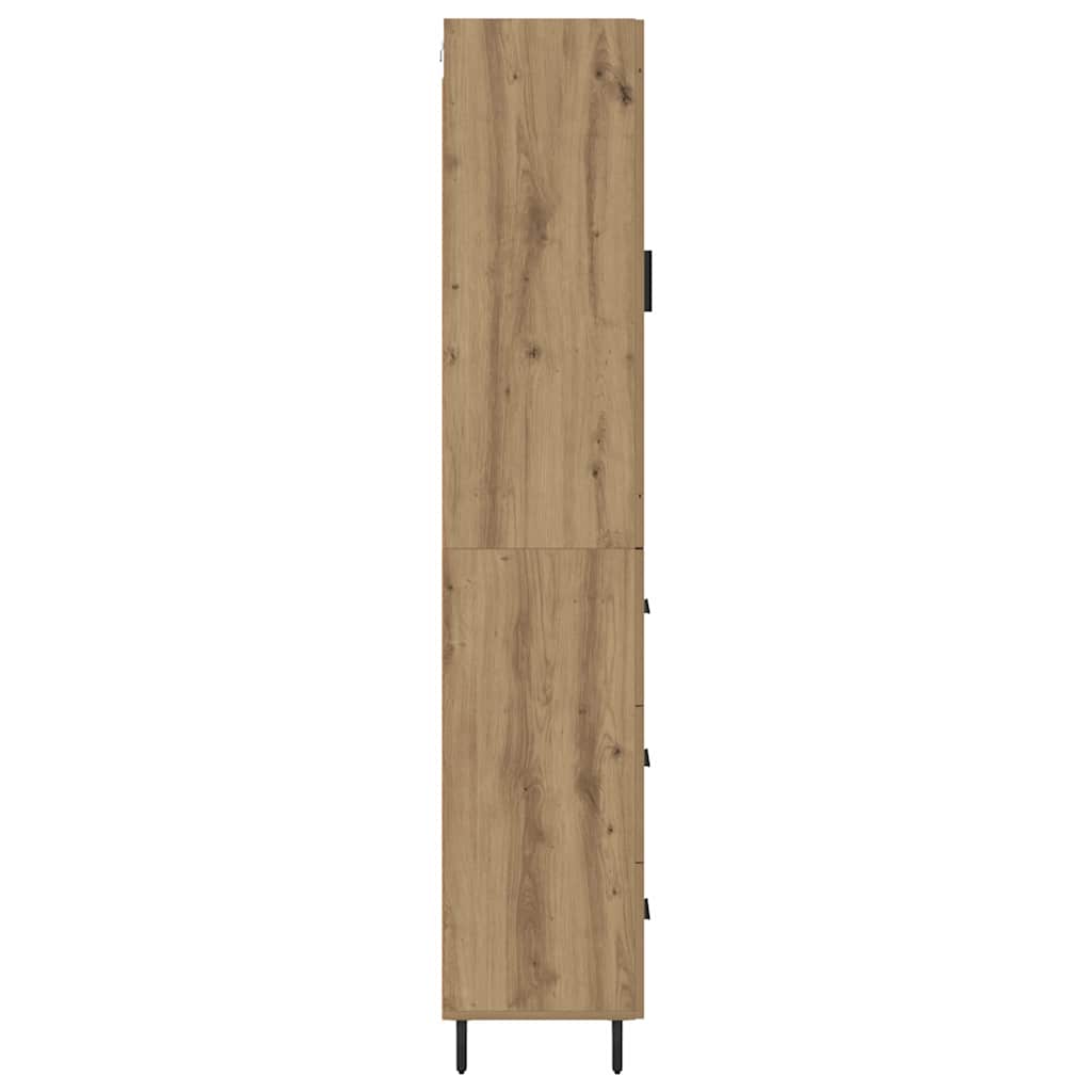 Vysoký Bufet Artisanový Dub 34,5 X 34 X 180 Cm Kompozitní Dřevo