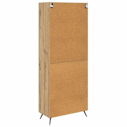 Vysoký Bufet Artisanový Dub 69,5 X 34 X 180 Cm Kompozitní Dřevo