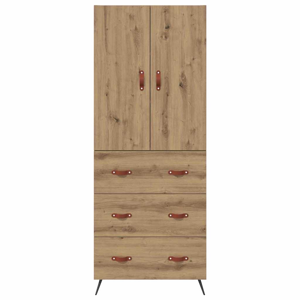 Vysoký Bufet Artisanový Dub 69,5 X 34 X 180 Cm Kompozitní Dřevo