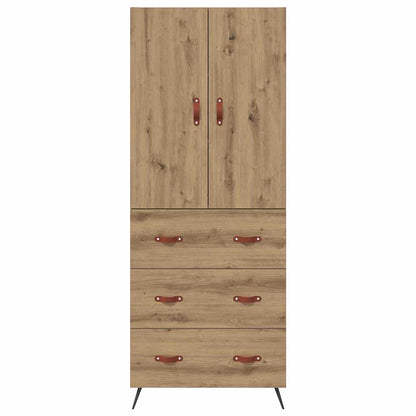 Vysoký Bufet Artisanový Dub 69,5 X 34 X 180 Cm Kompozitní Dřevo