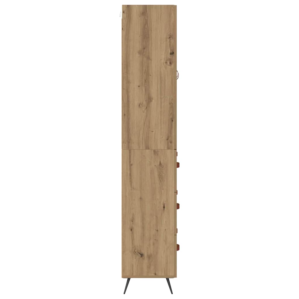 Vysoký Bufet Artisanový Dub 69,5 X 34 X 180 Cm Kompozitní Dřevo
