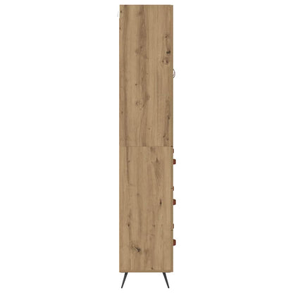 Vysoký Bufet Artisanový Dub 69,5 X 34 X 180 Cm Kompozitní Dřevo