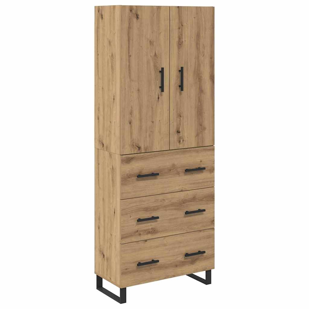 Vysoký Bufet 2 Ks Artisanový Dub 69,5 X 34 X 180 Cm