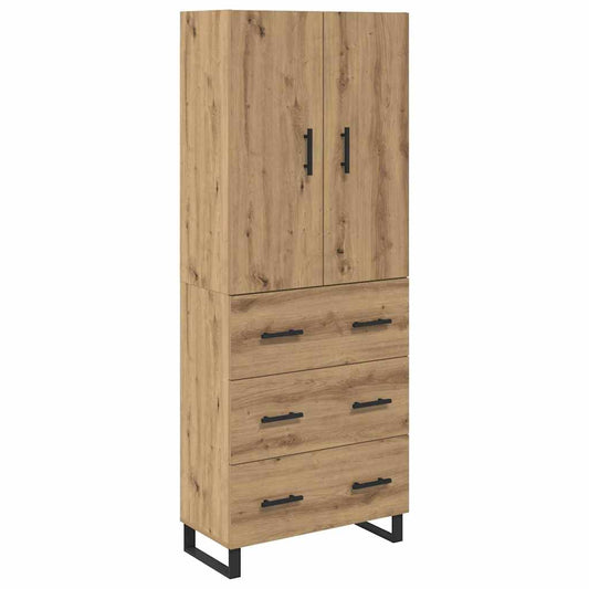 Vysoký Bufet 2 Ks Artisanový Dub 69,5 X 34 X 180 Cm