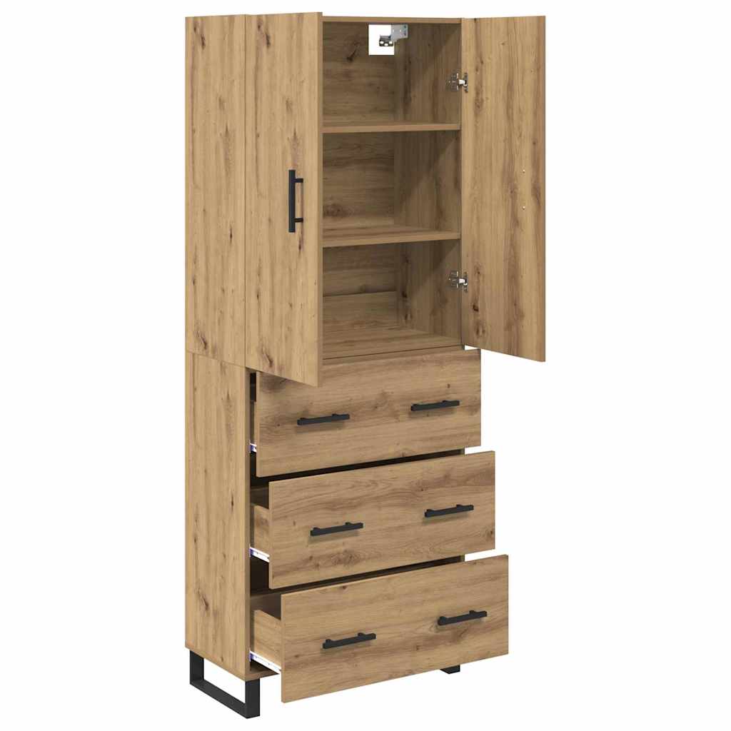 Vysoký Bufet 2 Ks Artisanový Dub 69,5 X 34 X 180 Cm