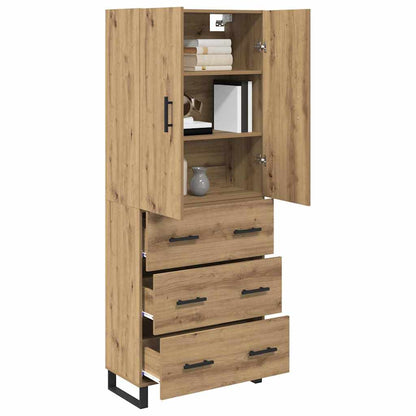 Vysoký Bufet 2 Ks Artisanový Dub 69,5 X 34 X 180 Cm
