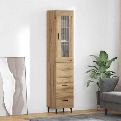 Vysoký Bufet Artisanový Dub 34,5 X 34 X 180 Cm Kompozitní Dřevo