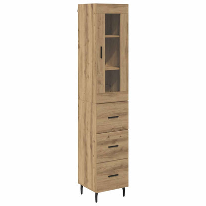 Vysoký Bufet Artisanový Dub 34,5 X 34 X 180 Cm Kompozitní Dřevo