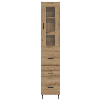 Vysoký Bufet Artisanový Dub 34,5 X 34 X 180 Cm Kompozitní Dřevo