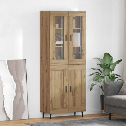 Vysoký Bufet 2 Ks Artisanový Dub 69,5 X 34 X 180 Cm
