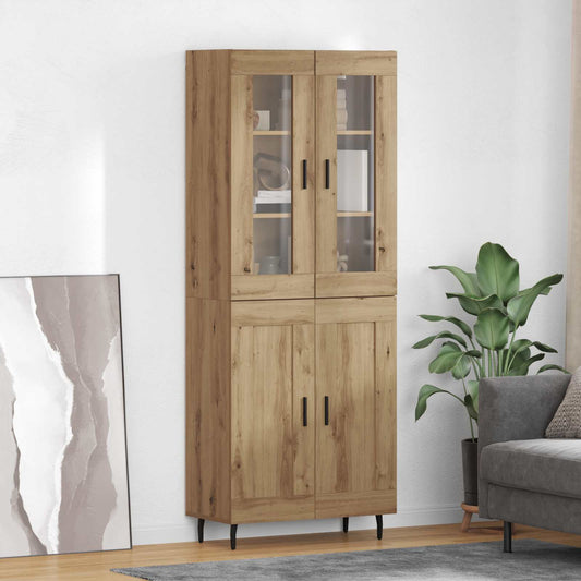 Vysoký Bufet 2 Ks Artisanový Dub 69,5 X 34 X 180 Cm