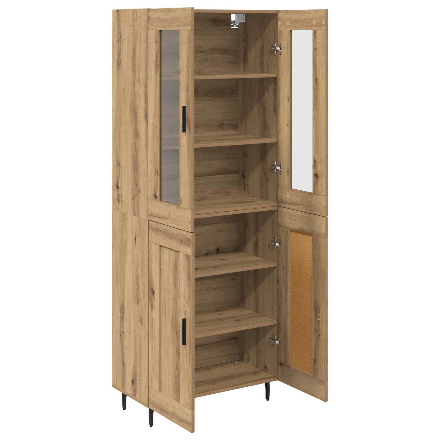 Vysoký Bufet 2 Ks Artisanový Dub 69,5 X 34 X 180 Cm
