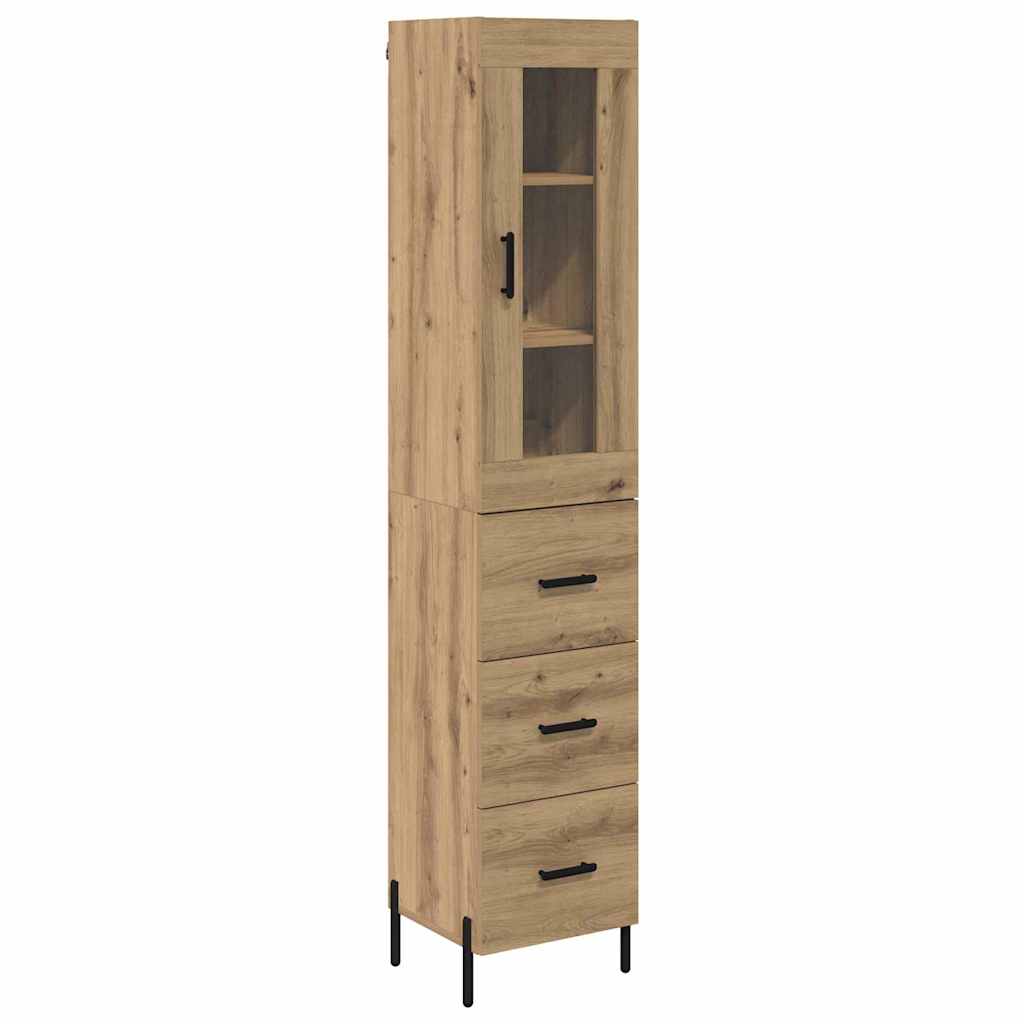Vysoký Bufet Artisanový Dub 34,5 X 34 X 180 Cm Kompozitní Dřevo