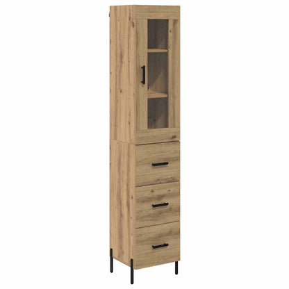 Vysoký Bufet Artisanový Dub 34,5 X 34 X 180 Cm Kompozitní Dřevo