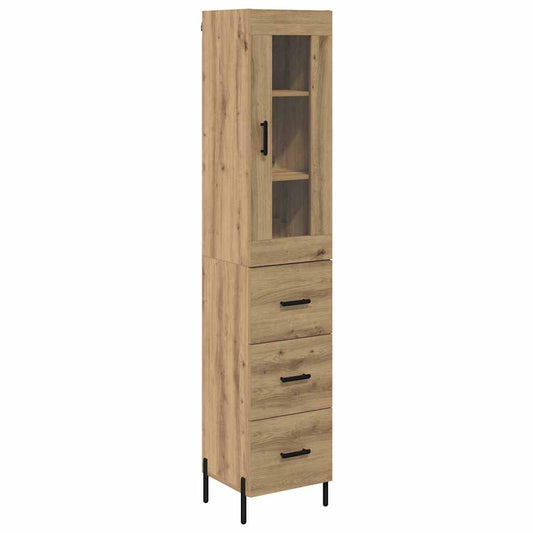 Vysoký Bufet Artisanový Dub 34,5 X 34 X 180 Cm Kompozitní Dřevo