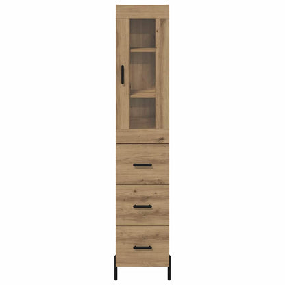 Vysoký Bufet Artisanový Dub 34,5 X 34 X 180 Cm Kompozitní Dřevo