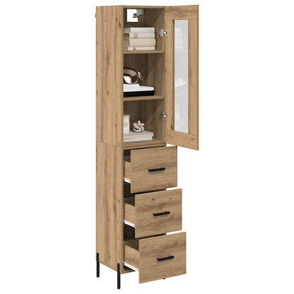 Vysoký Bufet Artisanový Dub 34,5 X 34 X 180 Cm Kompozitní Dřevo