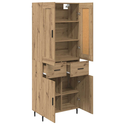 Vysoký Bufet 2 Ks Artisanový Dub 69,5 X 34 X 180 Cm