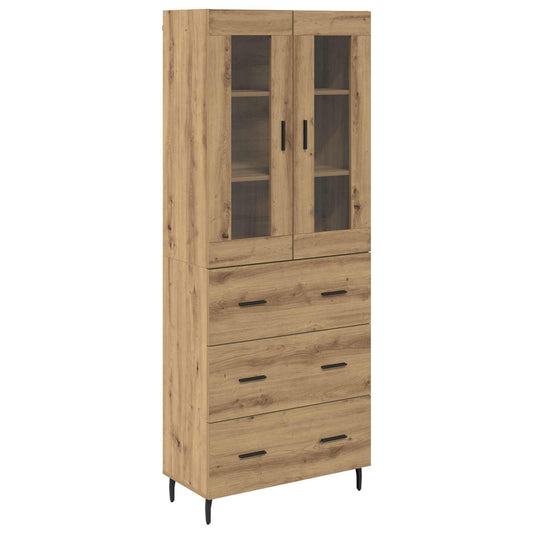 Vysoký Bufet 2 Ks Artisanový Dub 69,5 X 34 X 180 Cm
