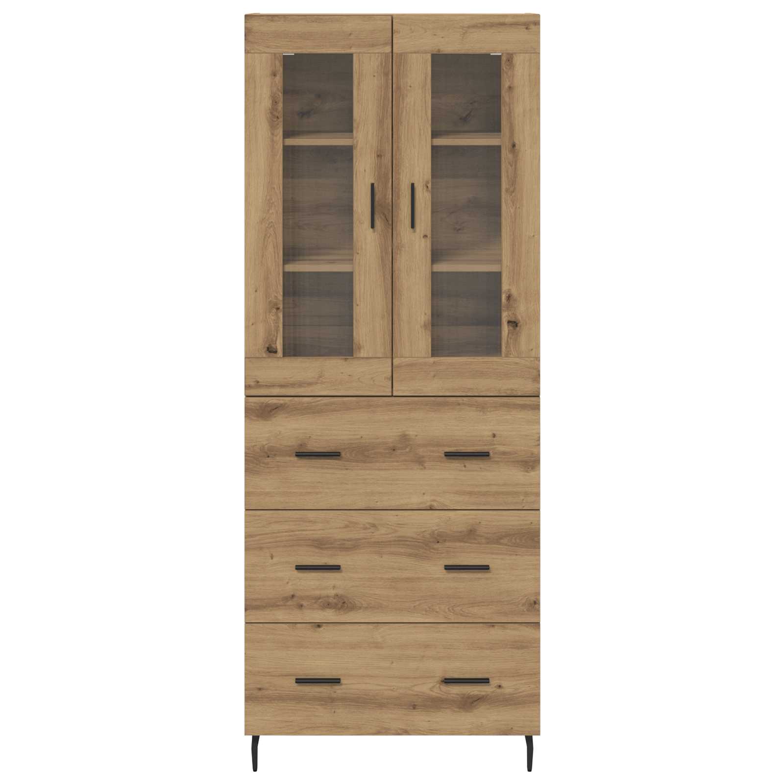 Vysoký Bufet 2 Ks Artisanový Dub 69,5 X 34 X 180 Cm
