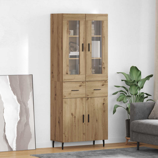 Vysoký Bufet 2 Ks Artisanový Dub 69,5 X 34 X 180 Cm