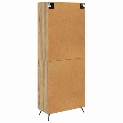 Vysoký Bufet Artisanový Dub 69,5 X 34 X 180 Cm Kompozitní Dřevo