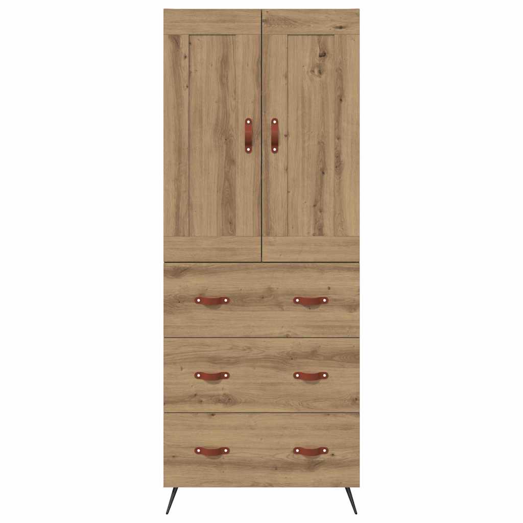 Vysoký Bufet Artisanový Dub 69,5 X 34 X 180 Cm Kompozitní Dřevo